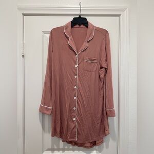 Women's Pink Button-Down Sleep dress